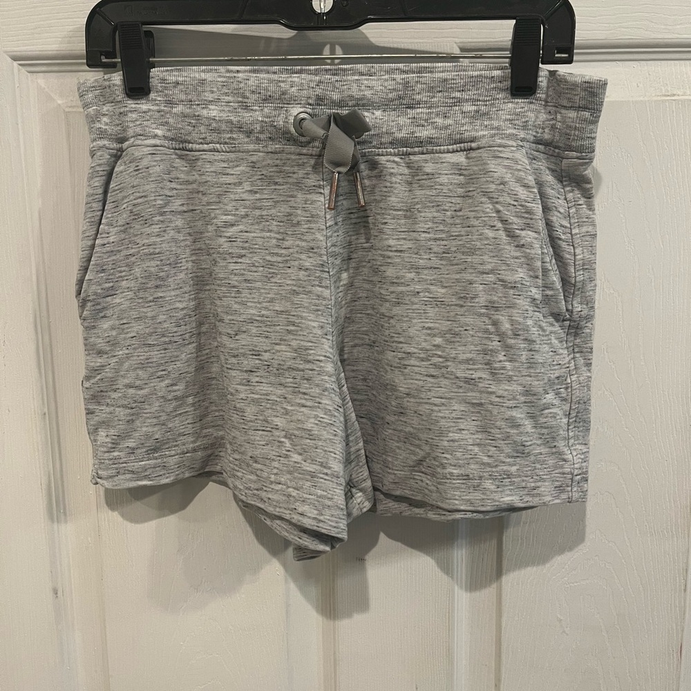 Athleta Gray Athletic Shorts with Elastic Waistband and Drawstring
